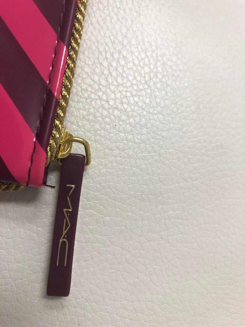 MAC Cosmetics Pink Purple Striped Marching Band Epaulet Makeup Bag Pouch
