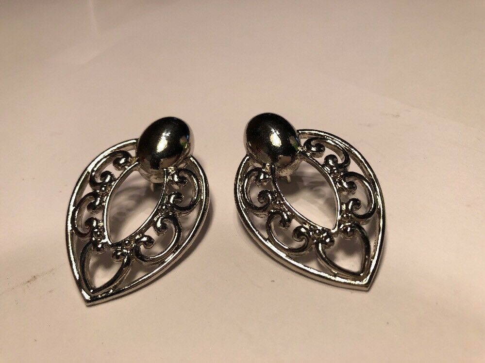 Silver Vintage Codtume Clipnon Earrings