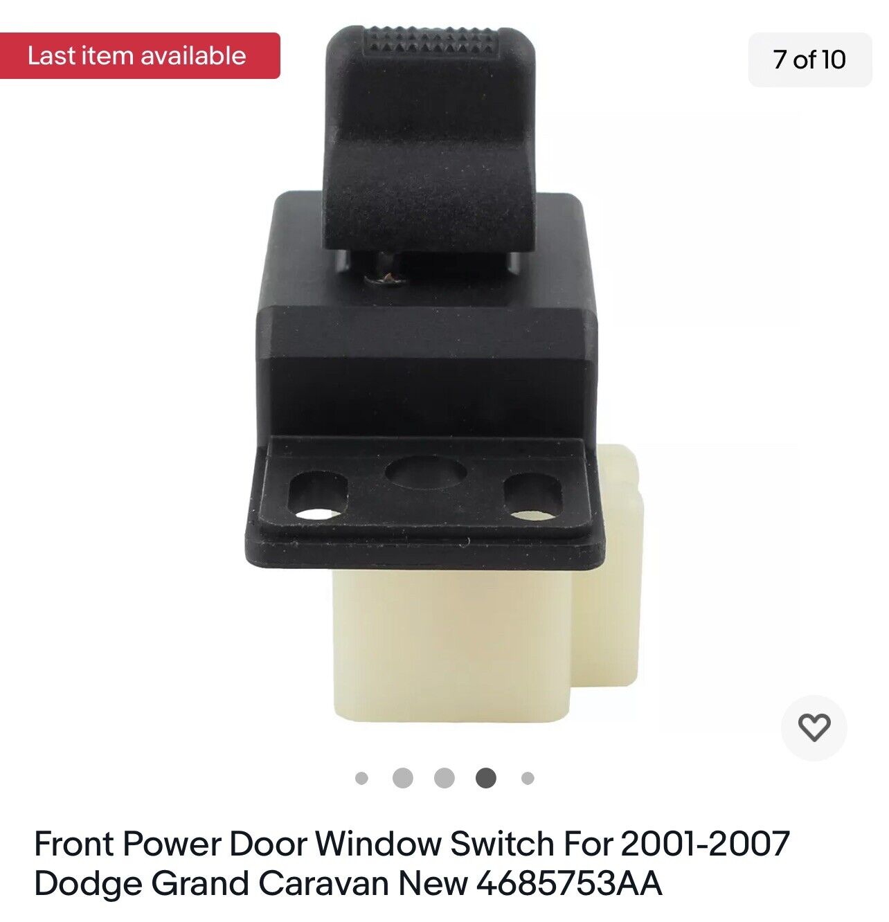 Front Power Door Window Switch For 2001-2007 Dodge Grand Caravan New 4685753AA