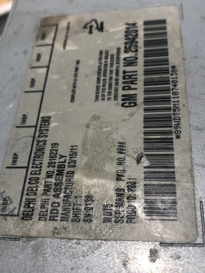 New GM OEM 25942014 Radio Receiver Delphi # 28162319