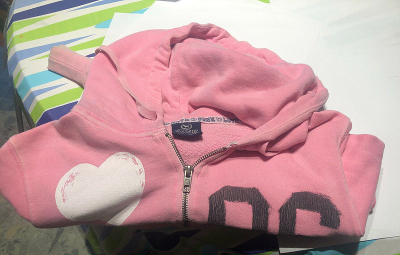 PINK by VICTORIA'S SECRET Love Pink Graphic Pink Sweatshirt Hoodie Women's XL