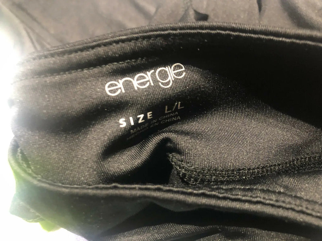 Energie Black Green I will win Stretch Leggings womens Pants Size L Large by Energie