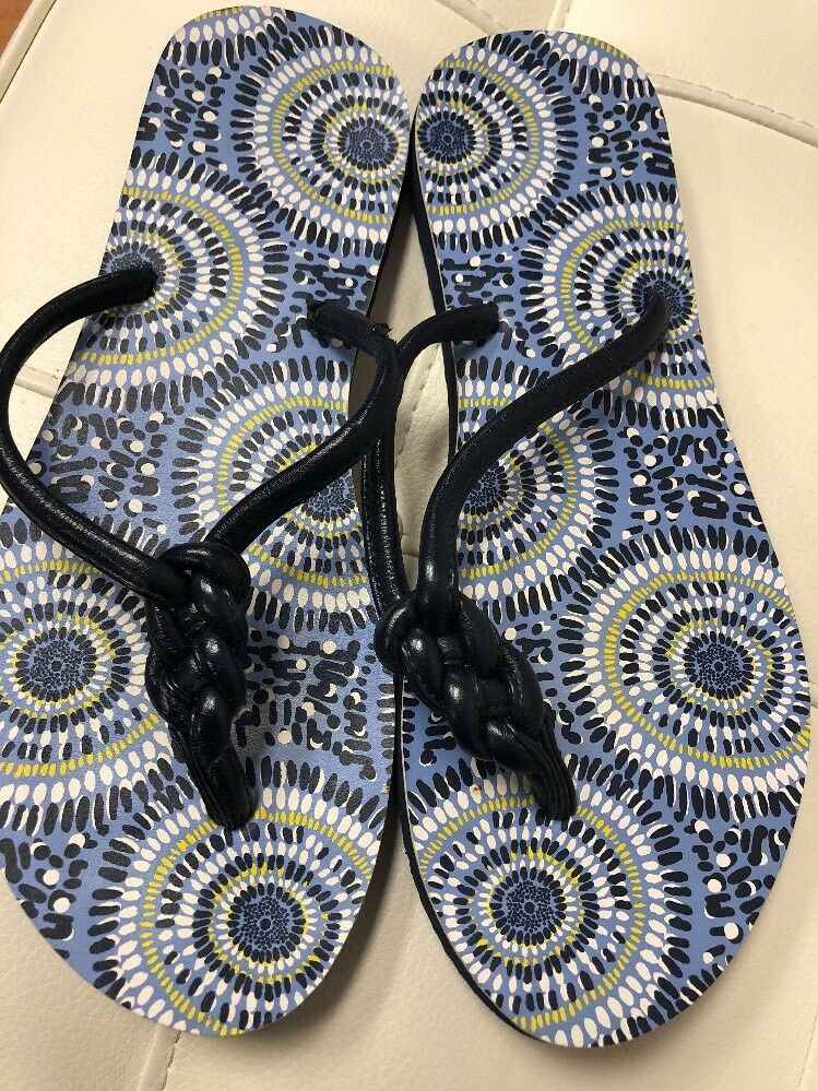 Vera Bradley FLIP FLOPS Braided Straps STARRY NIGHT Thong Sandals 6/7