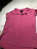 Boys Youth Polo Ralph Lauren Polo Golf Short Sleeve Shirt Pink Large