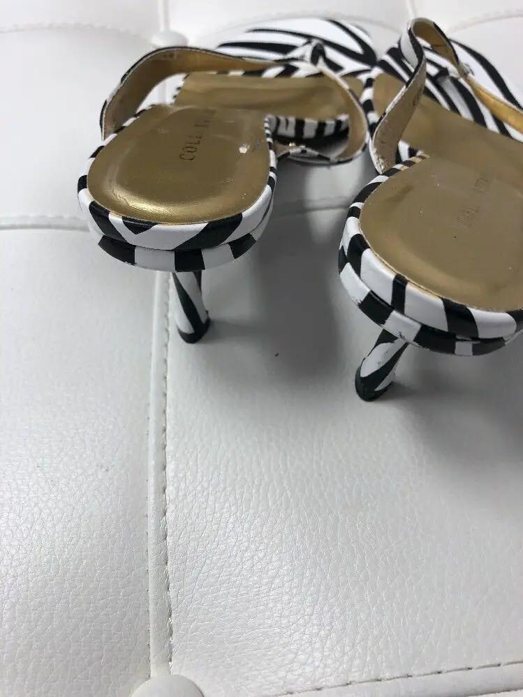 Collin Stuart Zebra Print Thong Slides 6.5 by Colin Stuart