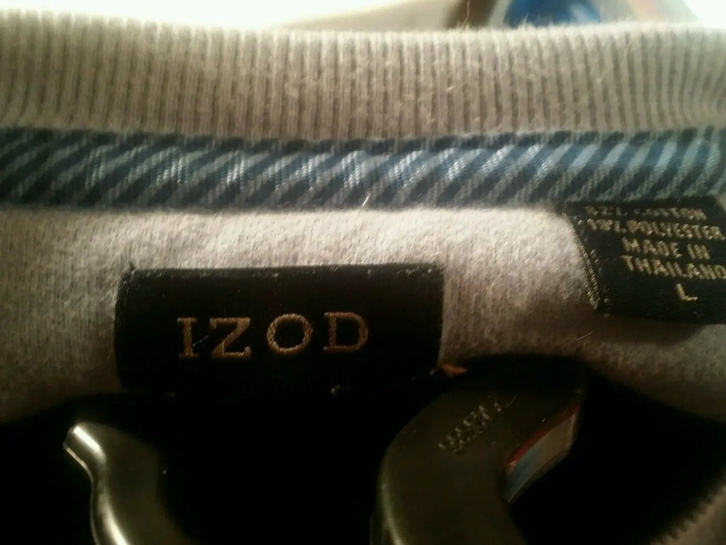 MEN'S IZOD large sky blue/LIGHT PURPLE sweatshirt, SZ. LARGE. 82%, 18% POLYESTER by IZOD
