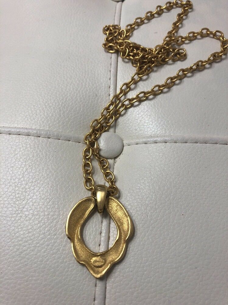 Long Gold Medallion Costume Jewlrey Necklace Express Brand