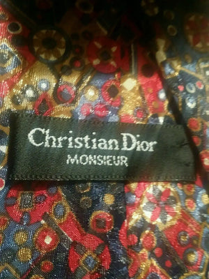 Vintage Christian Dior Monsieur Abstract Multi Color Decorative Design