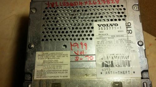 1998-00 volvo v70 s70 v70xc v40 OEM CD cassette player radio w/ code 3533771-1 by VOLVO OEM