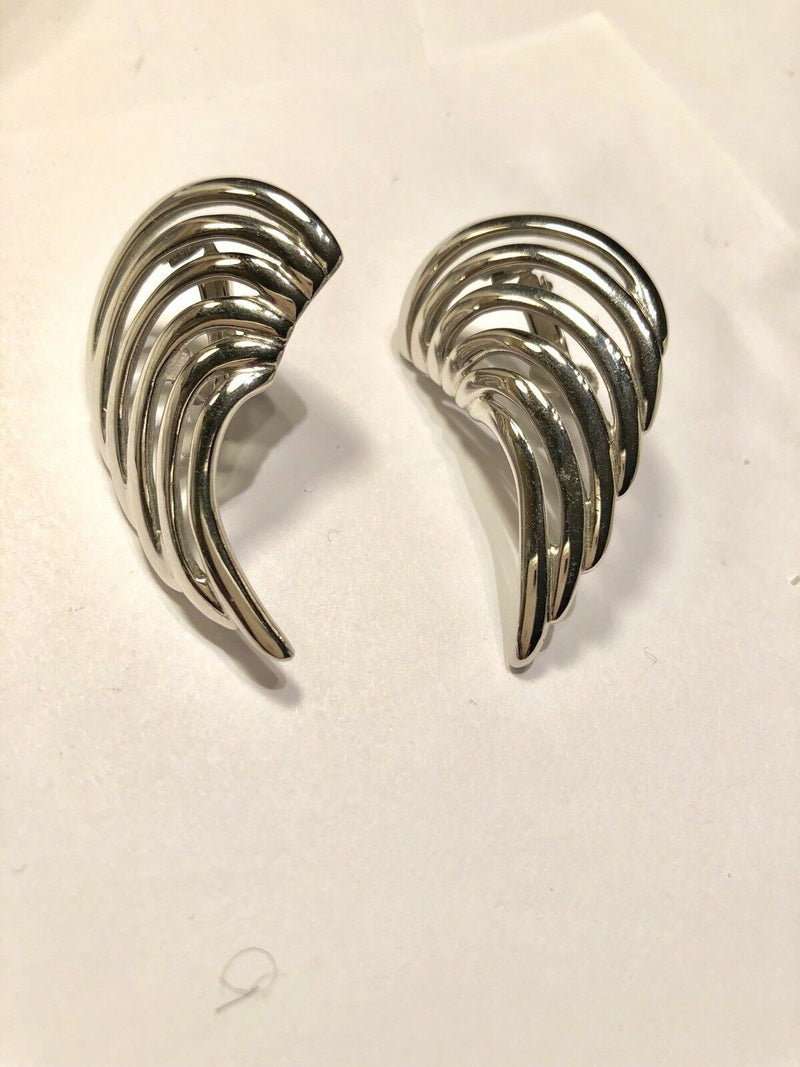 SILVER ANGEL WINGS/EARRINGS/SILVER Clip Ons