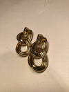 Matte Gold Spiral Clip On Earrings Gold Tone Matte Spiral Oval Earrings