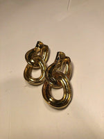 Matte Gold Spiral Clip On Earrings Gold Tone Matte Spiral Oval Earrings