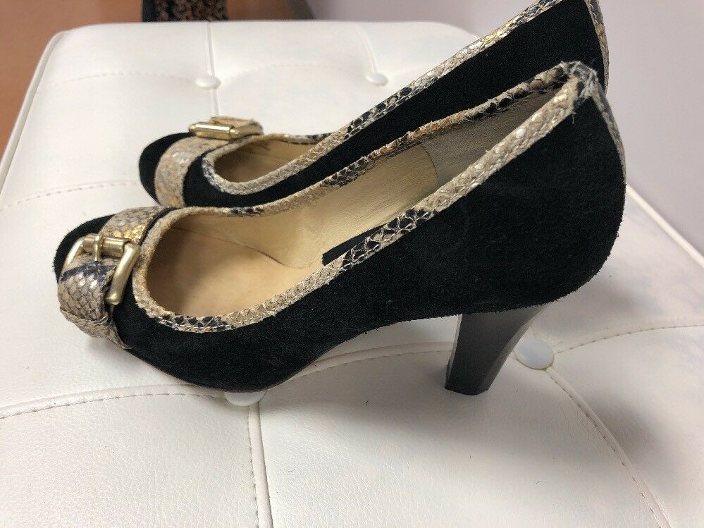 Michael Kors Black Suede Leather High Heels Shoes Pumps Size 10M