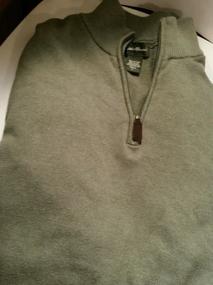 Eddie bauer large zip up sweater tall%100 percent cotton zip up sweater.