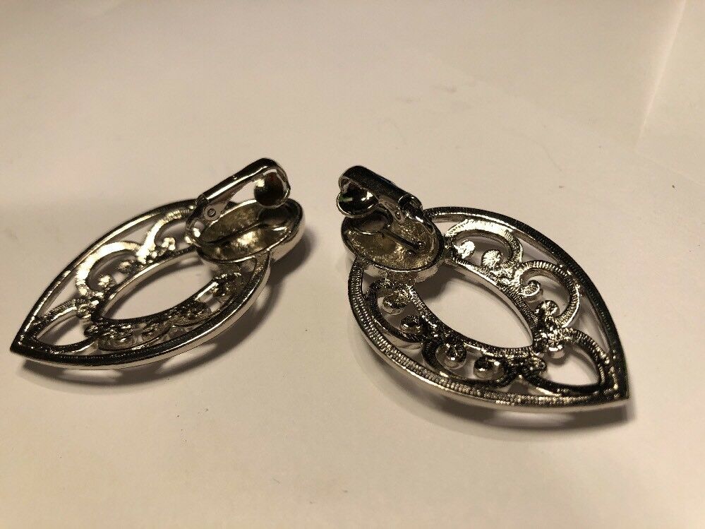 Silver Vintage Codtume Clipnon Earrings