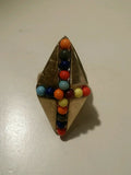 costume jewelry gold tone eccentric ring adjustable size