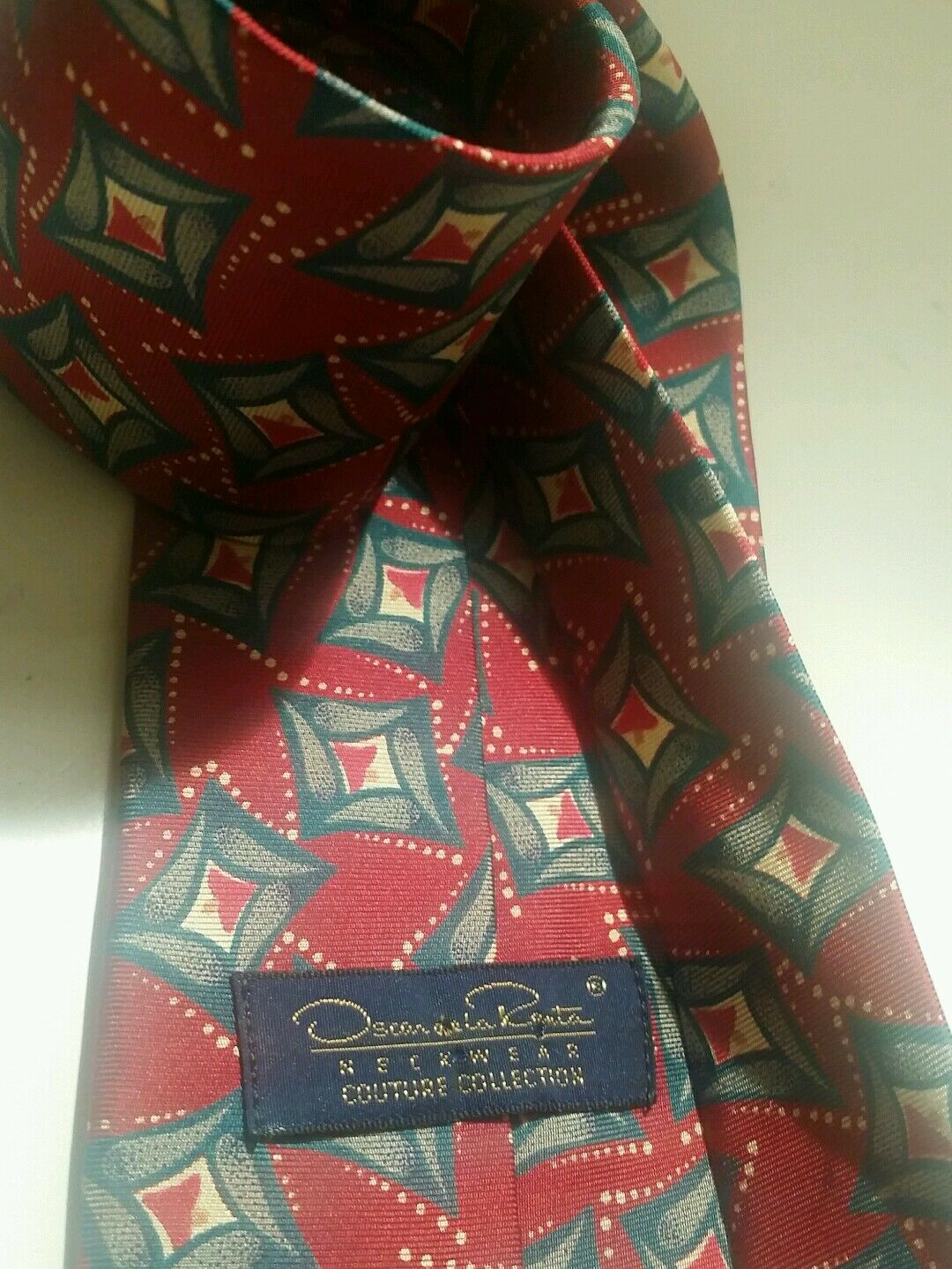 Vintage oscar de la renta colorful tie