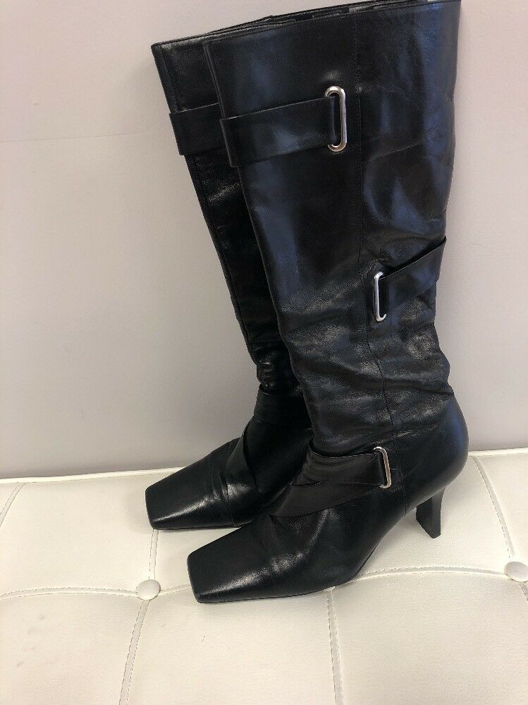 Mint in the Box Giani Bernini Memory Foam Black Leather Boots Sz8.5Med. VGC