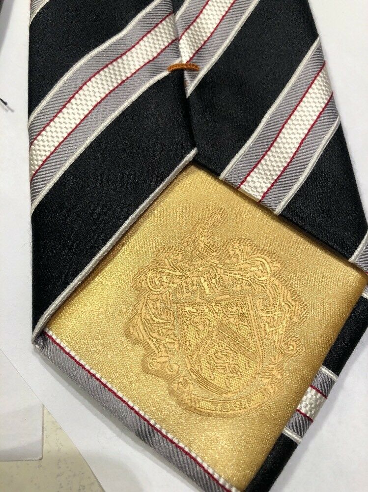Donald J. Trump Tie 100% Silk Black & White Striped