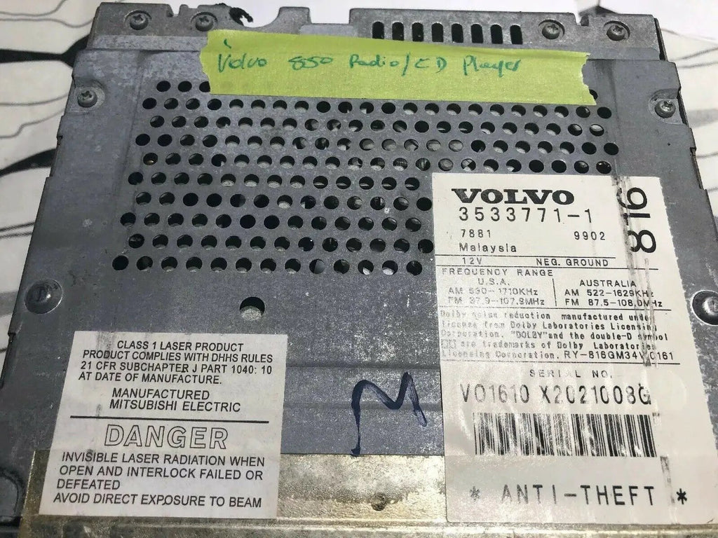 93 94 95 96 97 98 99 00 VOLVO 850 S70 V70 S40 V40 Radio CD Player SC-816 Gray by OEM VOLVO