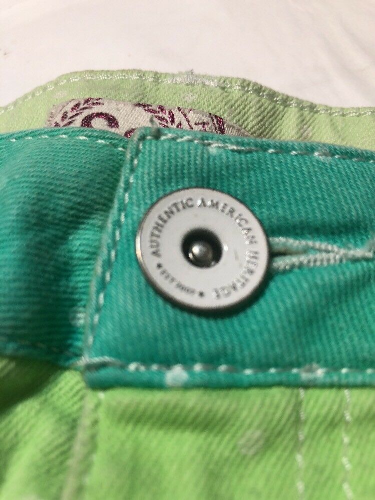 Green Polkadot Ombre Green Jean Youth Shorts Size 12