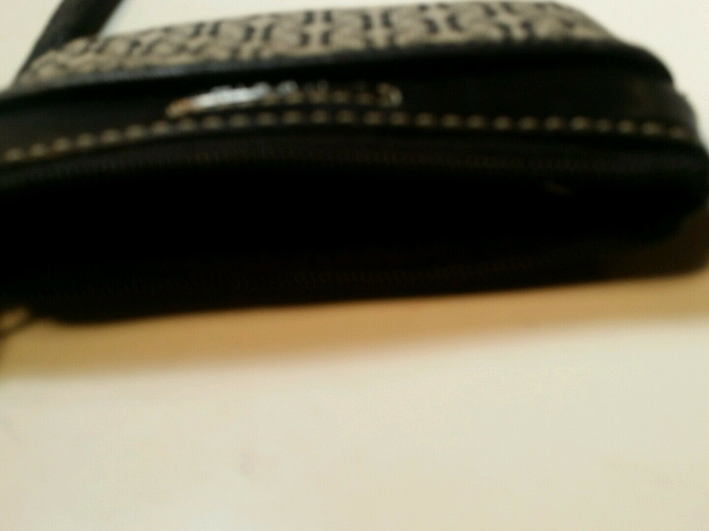 Fossil black and gray signature canvas with leather trim