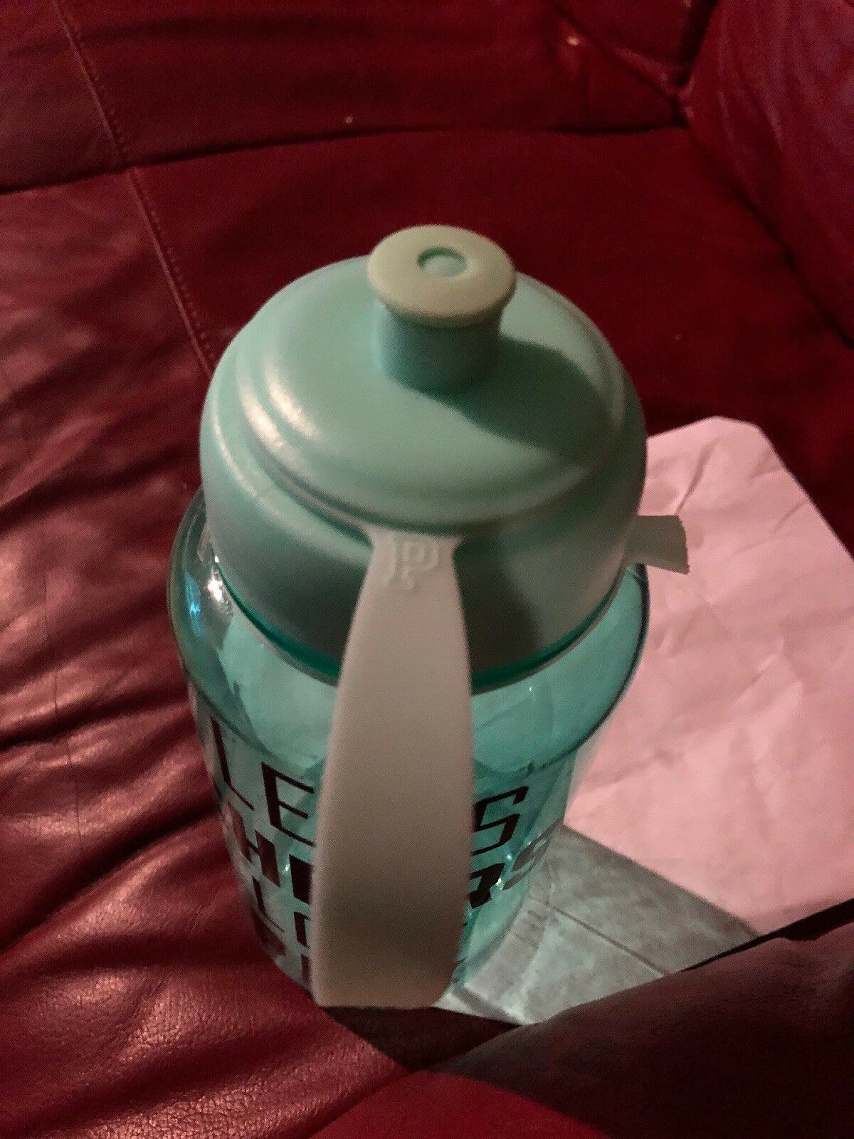 Lets Cheers Love Pink Water Bottle Teal Color