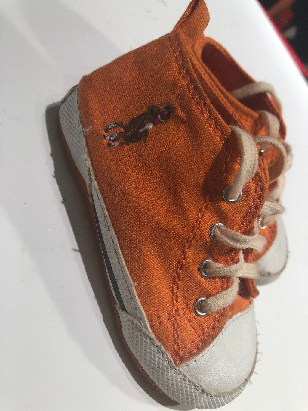 Ralph Lauren Polo Genuine Suede Leather Girl Boy Baby Size 4 Shoes Sneakers
