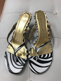 Collin Stuart Zebra Print Thong Slides 6.5 by Colin Stuart