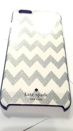 kate spade zig zag striped metallic glitter silver iPhone 6+