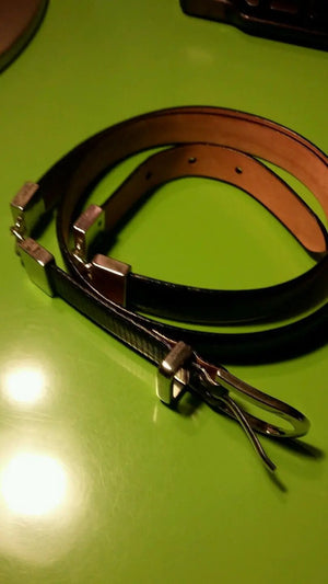 Black womens Talbots genuine leather belt flexible can wear and both sides