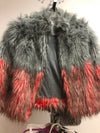 Isabel Lu Removable Faux Fur  Gray  And Red Women's XS