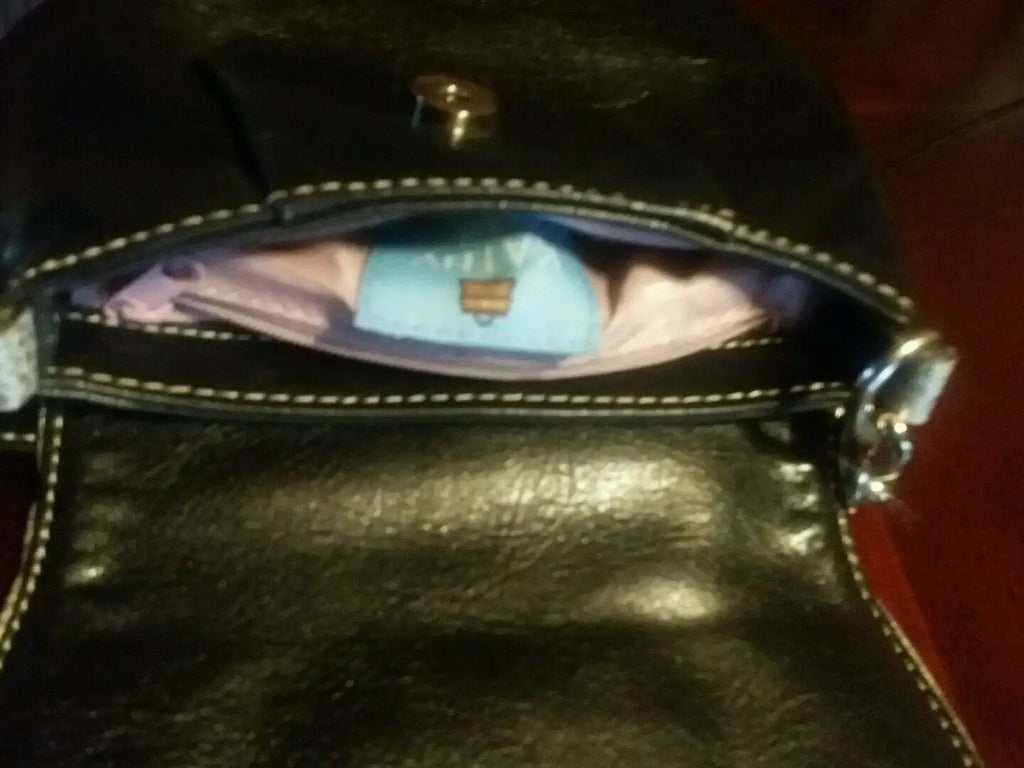Kathy Van Zeeland Mahogany Vegan Leather~Silver Logo Crown Small Xbody Bag~EUC by KATHY VAN ZEELAND