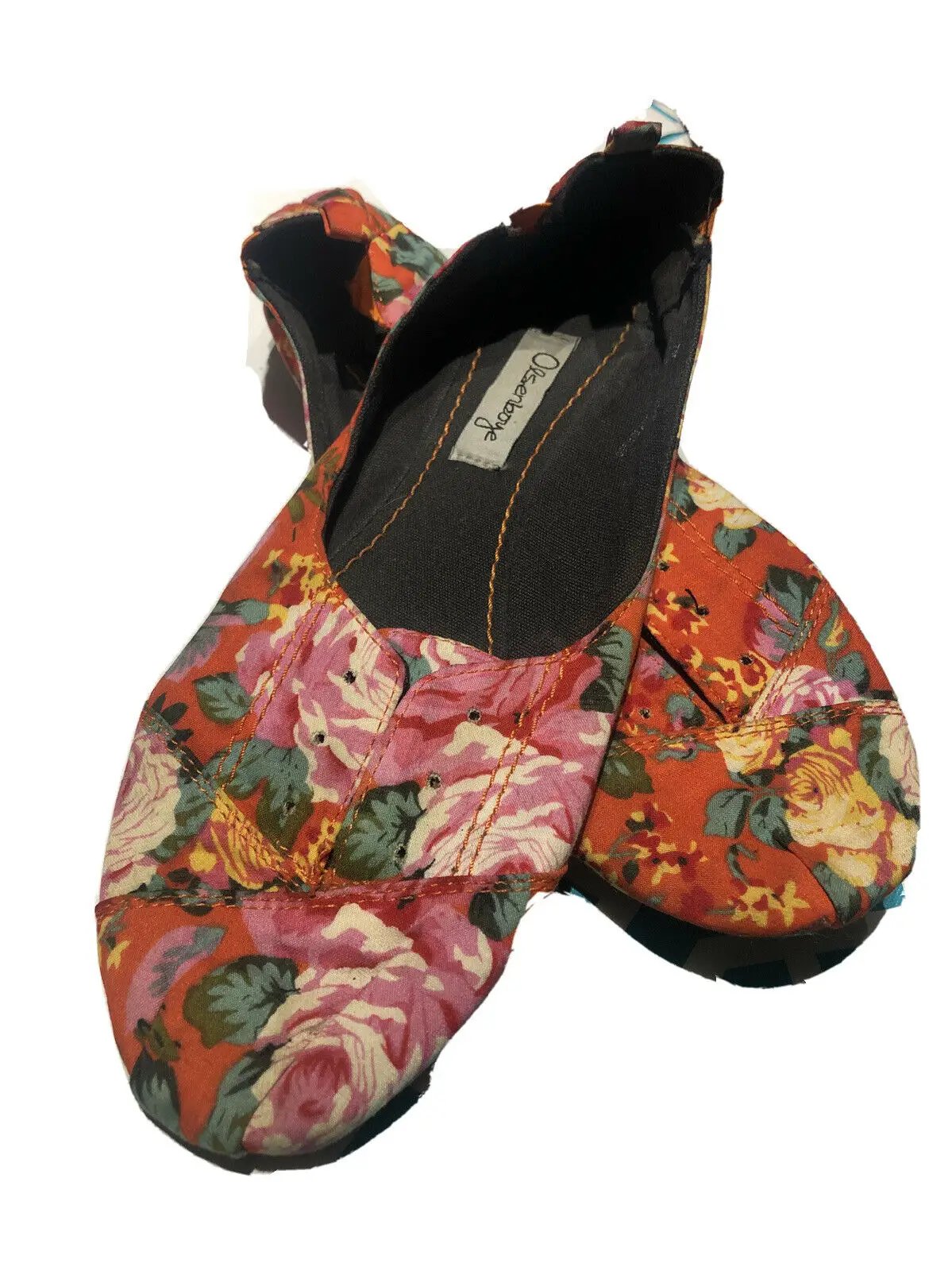 Festive-Colored American Eagle Floral-Ballet Slippers Size 7m by American Eagle Outfitters