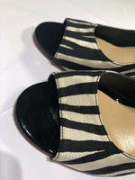 Kate Spade Zebra Print Black Bow Slingback Heels Size 10 M