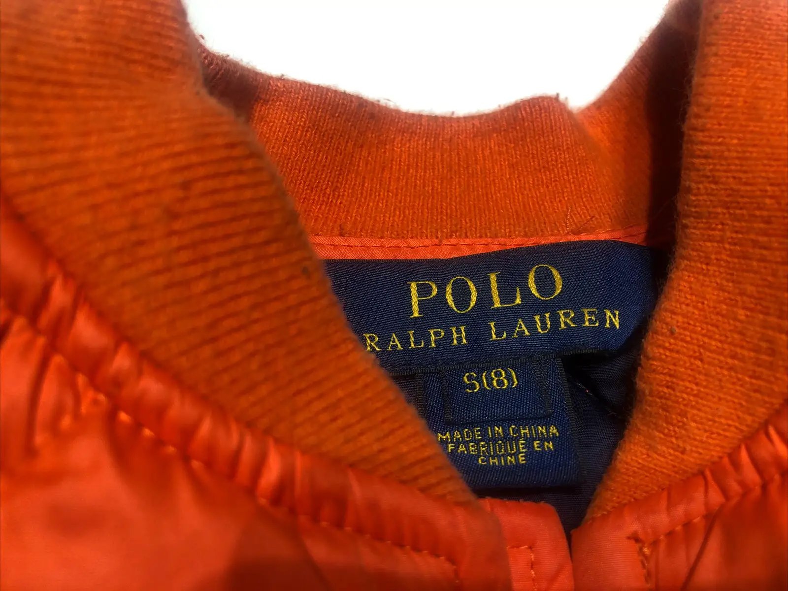 Polo Ralph Lauren Quilted Nylon Bomber Jacket Baby Boy Orange Sz 8 by Polo Ralph Lauren