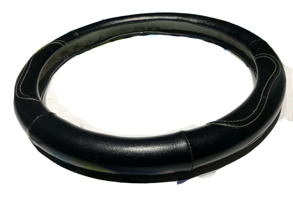 Black leather Car Steering Wheel Cover PU Universal Fit 38cm / 15 inches by Copap