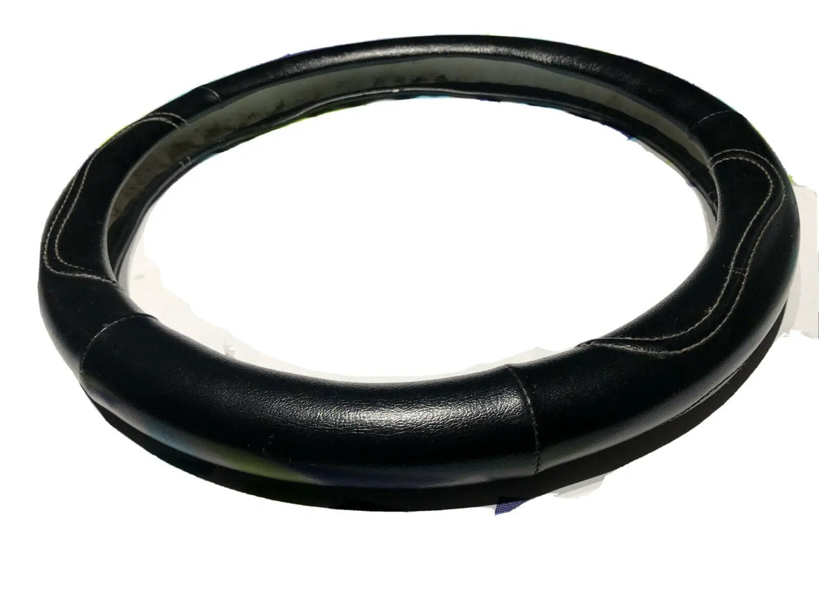 Black leather Car Steering Wheel Cover PU Universal Fit 38cm / 15 inches by Copap