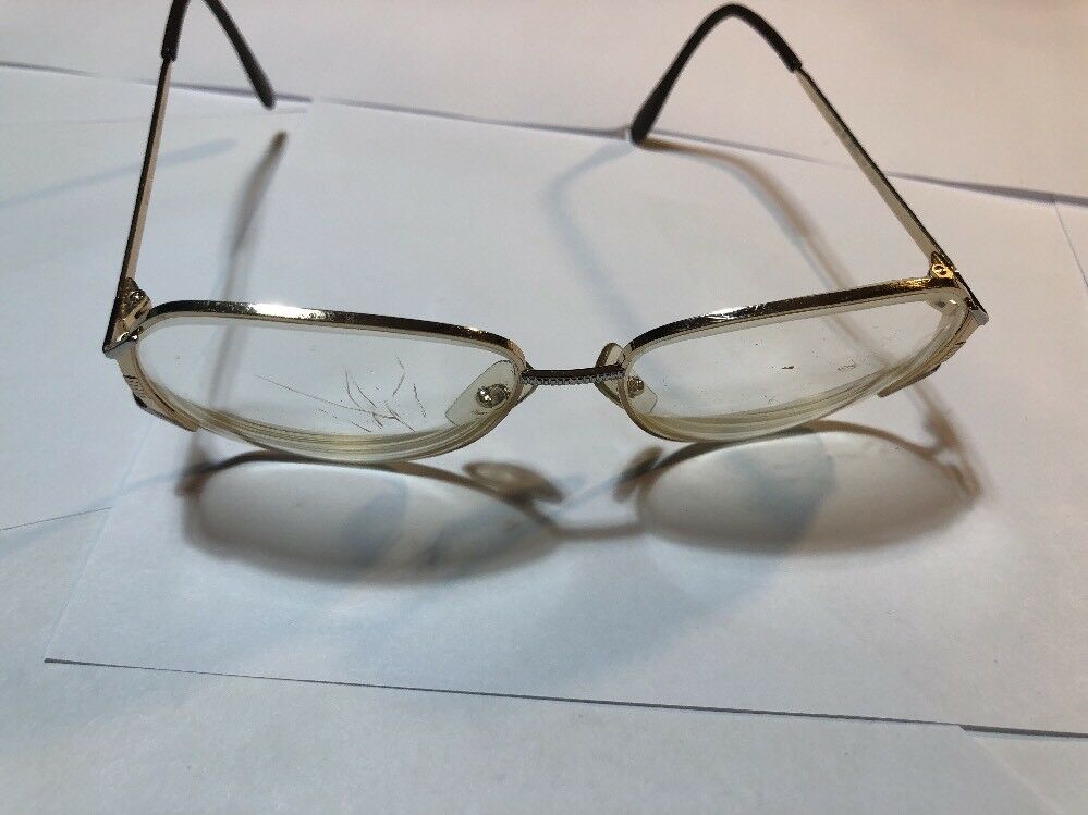 Vntg Oversized Gold Wire Rim French Collection Eyeglass Frames 55-14