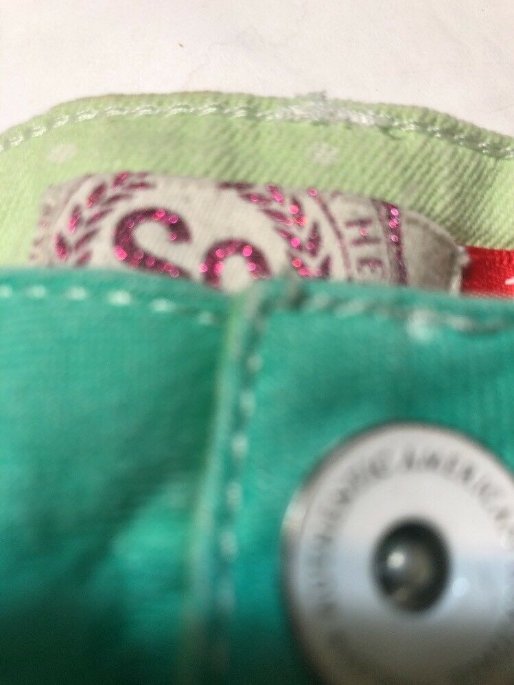 Green Polkadot Ombre Green Jean Youth Shorts Size 12