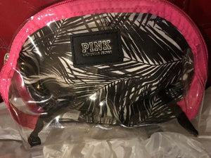 VICTORIA'S SECRET PINK NATION SPRING BREAK CLEAR  PALM PRINT MAKEUP BAG NWT