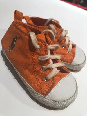 Ralph Lauren Polo Genuine Suede Leather Girl Boy Baby Size 4 Shoes Sneakers