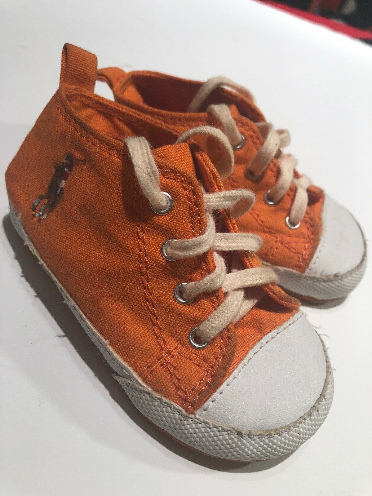 Ralph Lauren Polo Genuine Suede Leather Girl Boy Baby Size 4 Shoes Sneakers