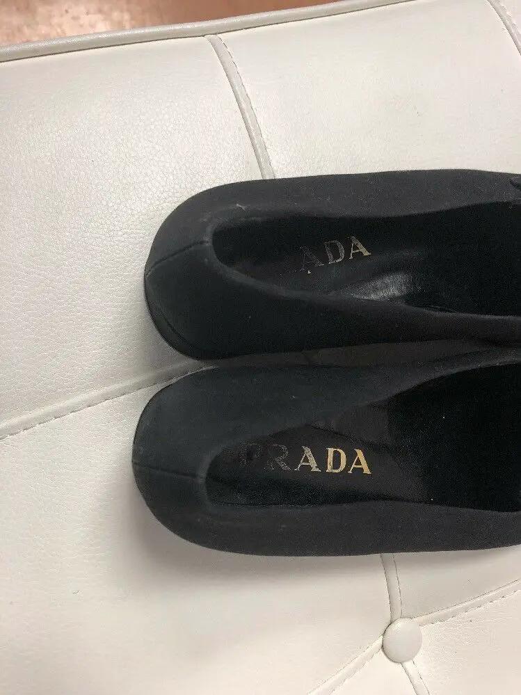 Prada Sport Black Nylon Ballet Flats Size 381/2 by Prada Sport
