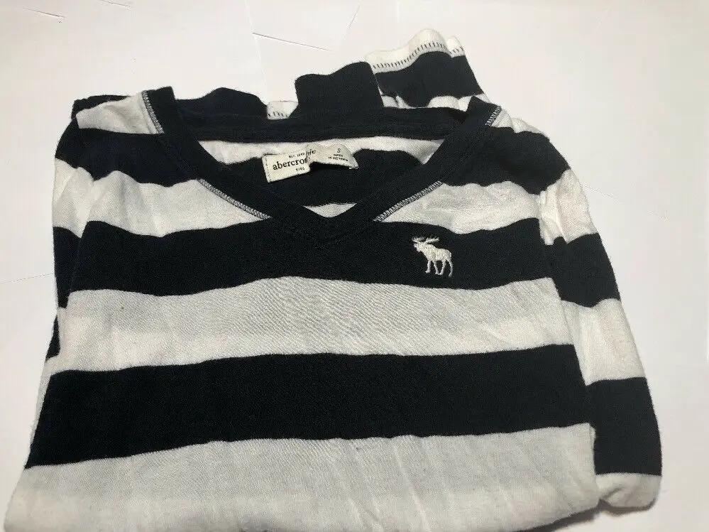 abercrombie+ fitch Cotton Long Sleeve Blue And White Shirt Size Small by Abercrombie & Fitch