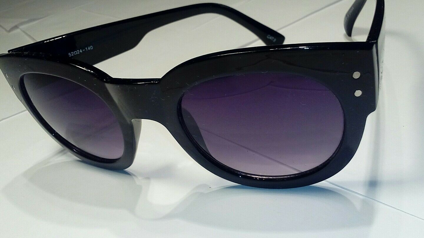 superstar Large Oversized Cat Eye Thick Frame Gradient Black Anoushka Sunglasses
