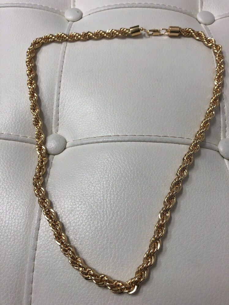 Gold Bling Costume Jewlrey Necklace 13 Inches Long