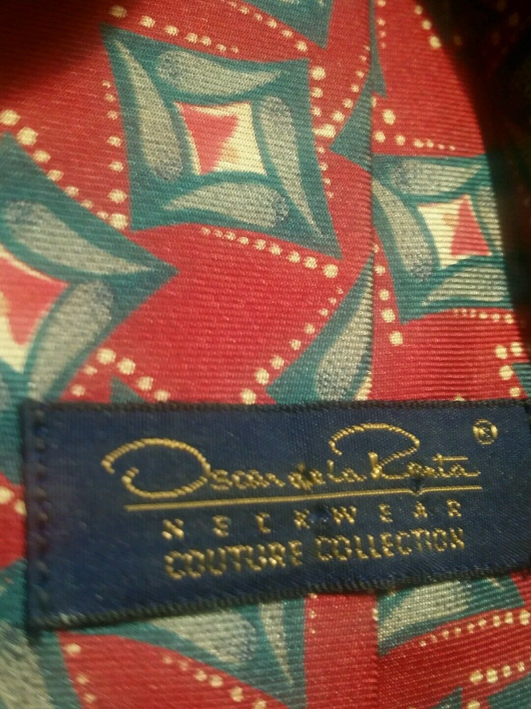 Vintage oscar de la renta colorful tie
