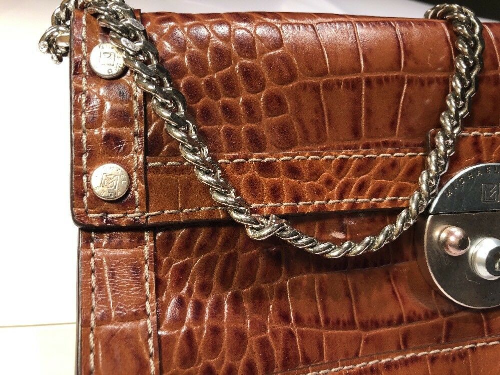 Michael Kors Brown Leather Small Shoulder Bag with Chain Strap