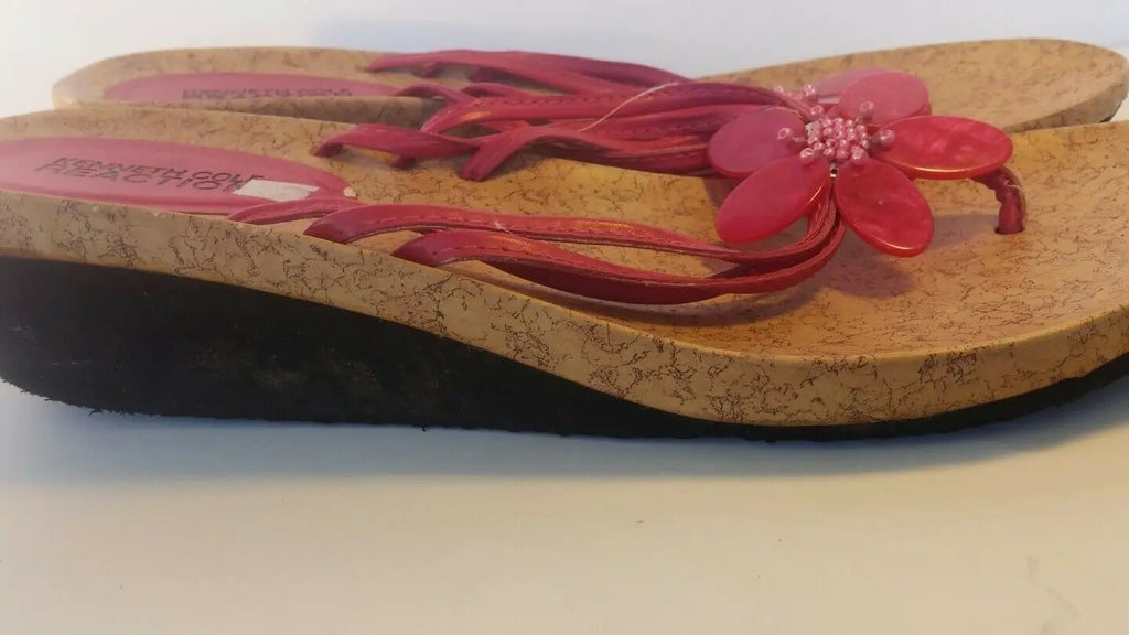 LADIES SHOES HEEL KENNETH COLE REACTION WOOD GRAIN SOLE WITH PINK by Kenneth Cole Reaction